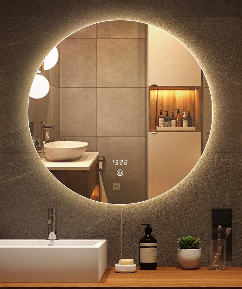 Customized Circular Bathroom LED Wall Mirror Factory Wall Mounted Backlight Mirror Hotel Adjustable Brightness Color Temperature - FATAONCustomized Circular Bathroom LED Wall Mirror Factory Wall Mounted Backlight Mirror Hotel Adjustable Brightness Color TemperatureSolutions MaisonFATAON