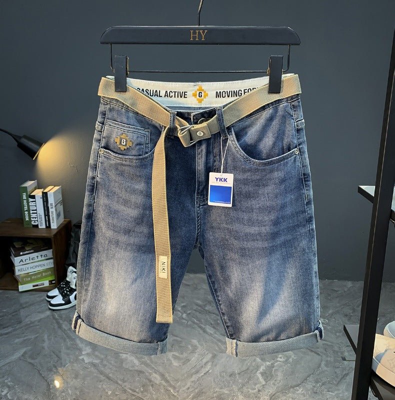 Denim Shorts Men's Summer New Fashionable Thin Five-point Pants Casual Pants Trendy Brand Ins Printed Casual Mid-length Pants for Men - FATAONDenim Shorts Men's Summer New Fashionable Thin Five-point Pants Casual Pants Trendy Brand Ins Printed Casual Mid-length Pants for MenMode HommeFATAON