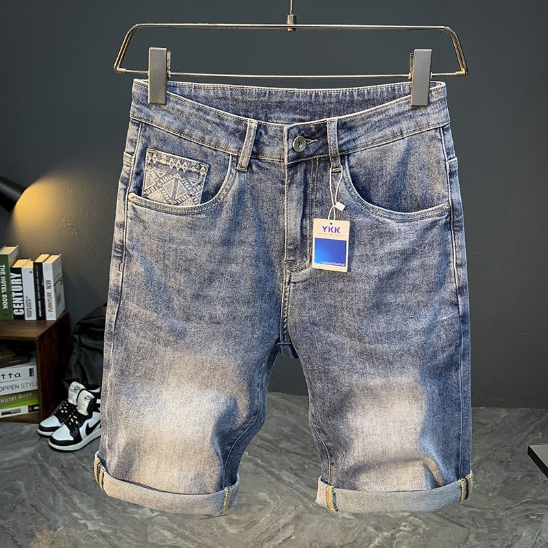 Denim Shorts Men's Summer New Fashionable Thin Five-point Pants Casual Pants Trendy Brand Ins Printed Casual Mid-length Pants for Men - FATAONDenim Shorts Men's Summer New Fashionable Thin Five-point Pants Casual Pants Trendy Brand Ins Printed Casual Mid-length Pants for MenMode HommeFATAON