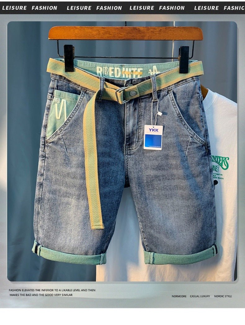 Denim Shorts Men's Summer New Fashionable Thin Five-point Pants Casual Pants Trendy Brand Ins Printed Casual Mid-length Pants for Men - FATAONDenim Shorts Men's Summer New Fashionable Thin Five-point Pants Casual Pants Trendy Brand Ins Printed Casual Mid-length Pants for MenMode HommeFATAON