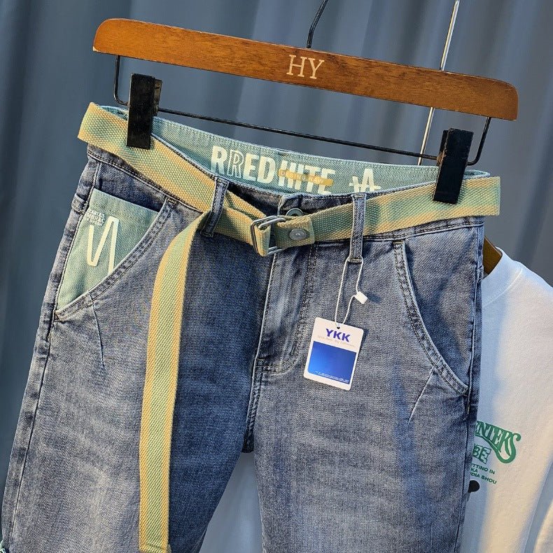Denim Shorts Men's Summer New Fashionable Thin Five-point Pants Casual Pants Trendy Brand Ins Printed Casual Mid-length Pants for Men - FATAONDenim Shorts Men's Summer New Fashionable Thin Five-point Pants Casual Pants Trendy Brand Ins Printed Casual Mid-length Pants for MenMode HommeFATAON