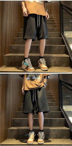 Design diamond pattern white shorts men's fashion brand handsome fifth pants men's summer home outer wear half pants - FATAONDesign diamond pattern white shorts men's fashion brand handsome fifth pants men's summer home outer wear half pantsMode HommeFATAON