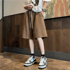Design diamond pattern white shorts men's fashion brand handsome fifth pants men's summer home outer wear half pants - FATAONDesign diamond pattern white shorts men's fashion brand handsome fifth pants men's summer home outer wear half pantsMode HommeFATAON