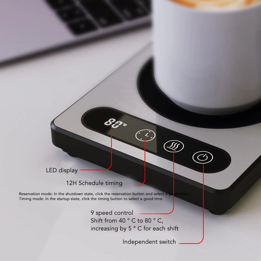 Desktop Electric Mug Warmer Coffee Cup Heater 36W Touch Control 12h Timing Smart Coffee Mug Heater - Fix & GoDesktop Electric Mug Warmer Coffee Cup Heater 36W Touch Control 12h Timing Smart Coffee Mug HeaterFix & Go