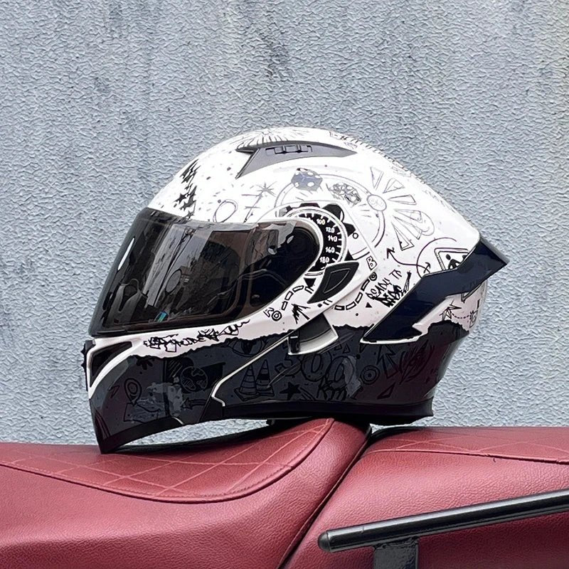 D'expériences de moto à double visière, casque modulable modulaire, casque intégral approuvé par le DOT, casque de course de moto, casque de motocross, DOT - FATAOND'expériences de moto à double visière, casque modulable modulaire, casque intégral approuvé par le DOT, casque de course de moto, casque de motocross, DOTAccessoires MotoFATAON