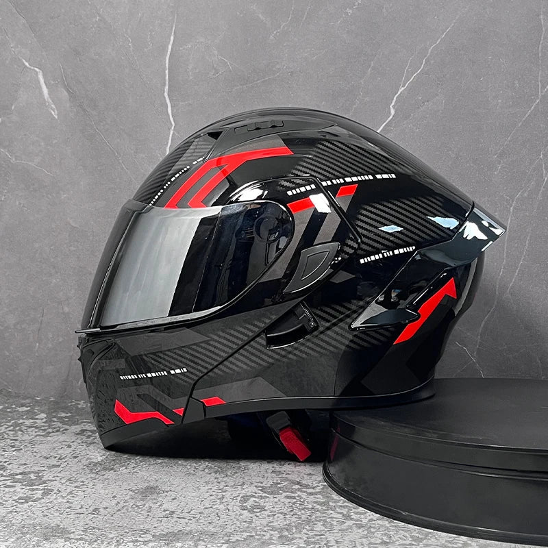 D'expériences de moto à double visière, casque modulable modulaire, casque intégral approuvé par le DOT, casque de course de moto, casque de motocross, DOT - FATAOND'expériences de moto à double visière, casque modulable modulaire, casque intégral approuvé par le DOT, casque de course de moto, casque de motocross, DOTAccessoires MotoFATAON