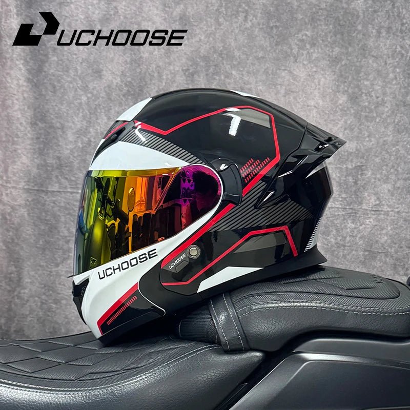 DOT Uchoose casques approuvés Crash moto équipement de protection hommes femmes casque rabattable moto visière Double soleil - FATAONDOT Uchoose casques approuvés Crash moto équipement de protection hommes femmes casque rabattable moto visière Double soleilAccessoires MotoFATAON