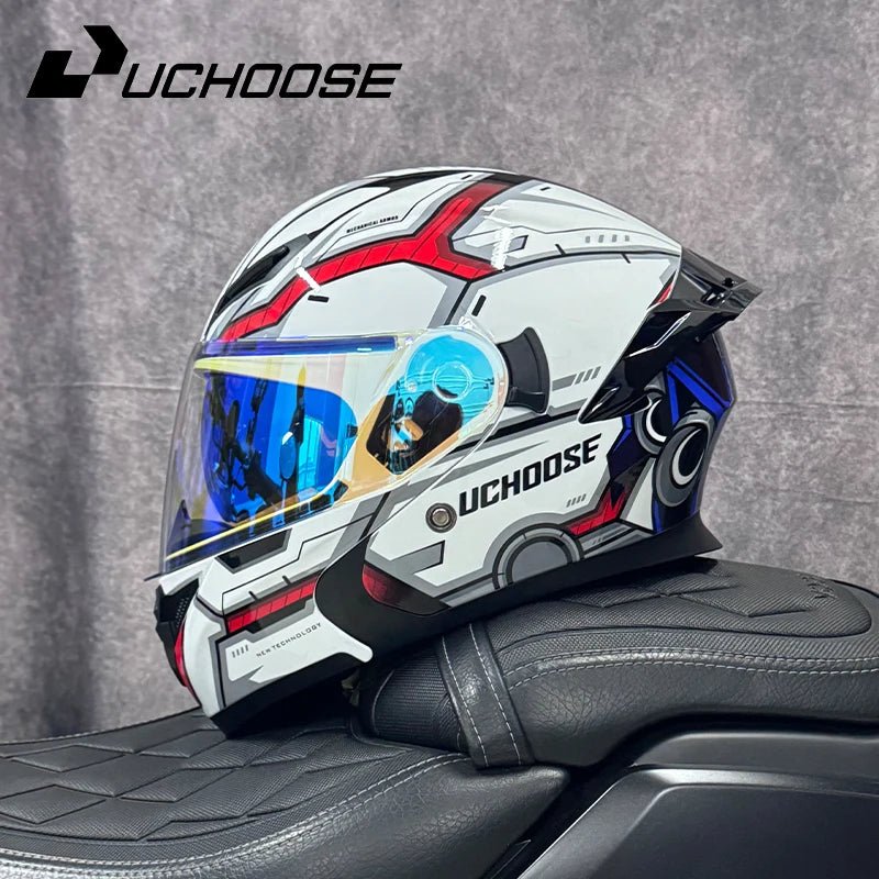 DOT Uchoose casques approuvés Crash moto équipement de protection hommes femmes casque rabattable moto visière Double soleil - FATAONDOT Uchoose casques approuvés Crash moto équipement de protection hommes femmes casque rabattable moto visière Double soleilAccessoires MotoFATAON