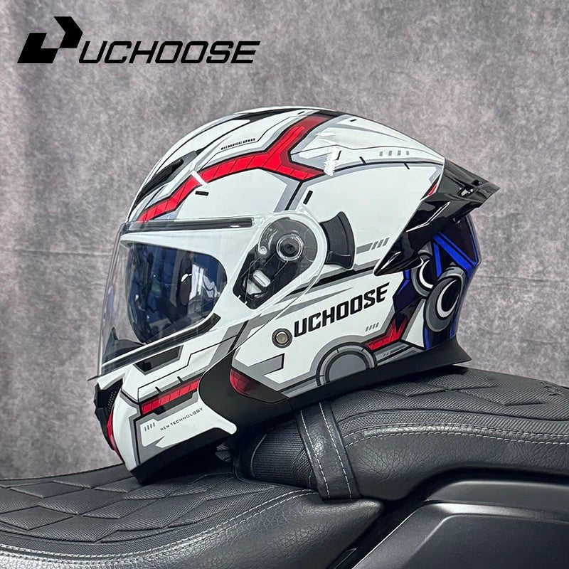 DOT Uchoose casques approuvés Crash moto équipement de protection hommes femmes casque rabattable moto visière Double soleil - FATAONDOT Uchoose casques approuvés Crash moto équipement de protection hommes femmes casque rabattable moto visière Double soleilAccessoires MotoFATAON