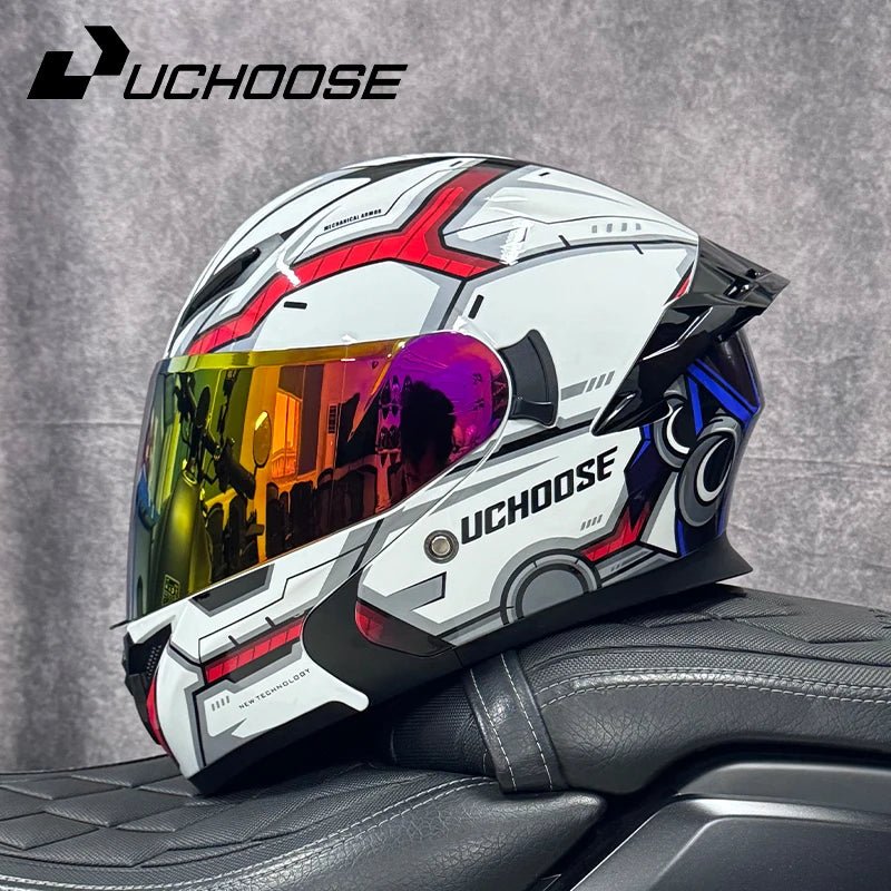 DOT Uchoose casques approuvés Crash moto équipement de protection hommes femmes casque rabattable moto visière Double soleil - FATAONDOT Uchoose casques approuvés Crash moto équipement de protection hommes femmes casque rabattable moto visière Double soleilAccessoires MotoFATAON