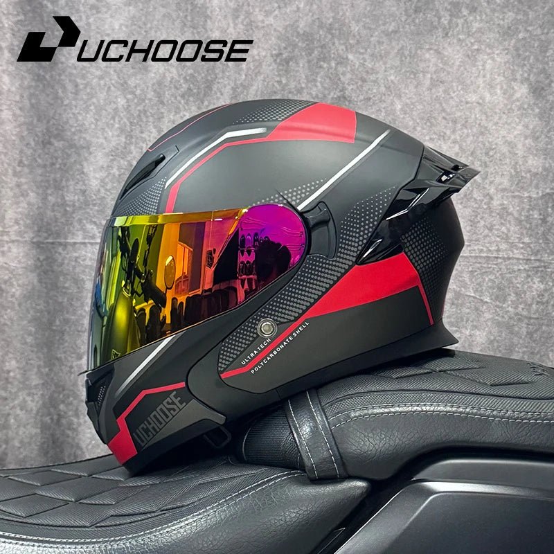 DOT Uchoose casques approuvés Crash moto équipement de protection hommes femmes casque rabattable moto visière Double soleil - FATAONDOT Uchoose casques approuvés Crash moto équipement de protection hommes femmes casque rabattable moto visière Double soleilAccessoires MotoFATAON