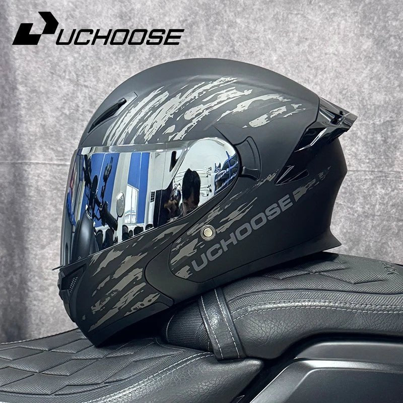 DOT Uchoose casques approuvés Crash moto équipement de protection hommes femmes casque rabattable moto visière Double soleil - FATAONDOT Uchoose casques approuvés Crash moto équipement de protection hommes femmes casque rabattable moto visière Double soleilAccessoires MotoFATAON
