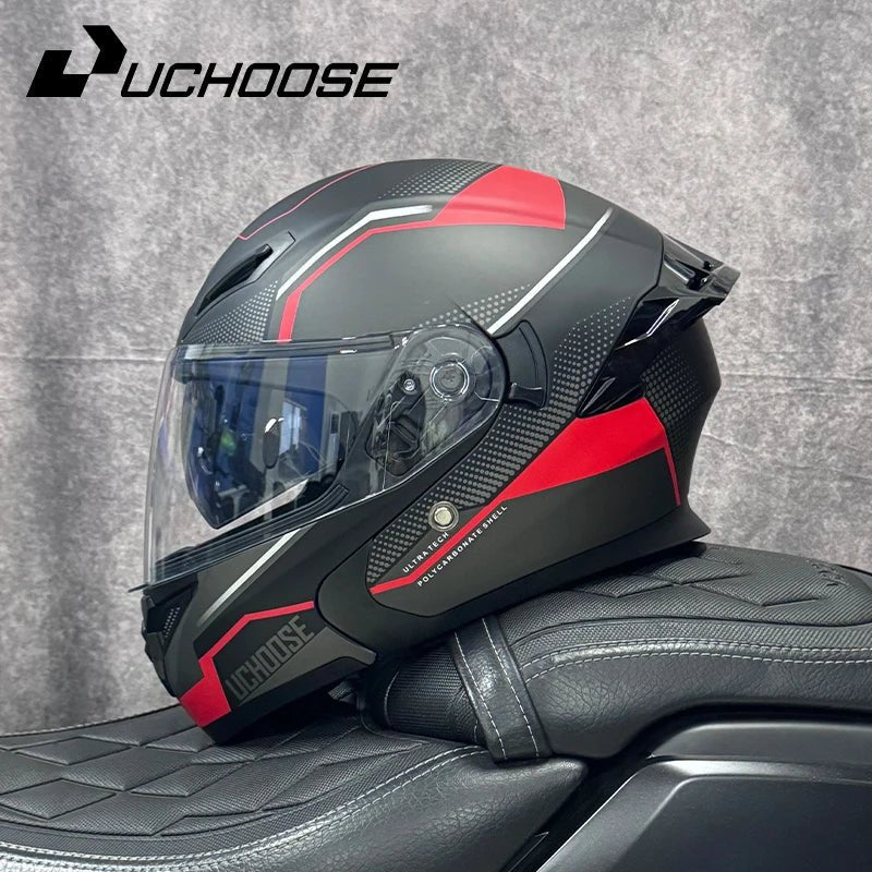 DOT Uchoose casques approuvés Crash moto équipement de protection hommes femmes casque rabattable moto visière Double soleil - FATAONDOT Uchoose casques approuvés Crash moto équipement de protection hommes femmes casque rabattable moto visière Double soleilAccessoires MotoFATAON