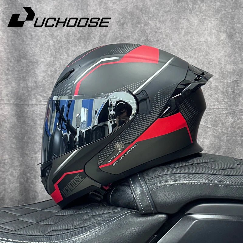 DOT Uchoose casques approuvés Crash moto équipement de protection hommes femmes casque rabattable moto visière Double soleil - FATAONDOT Uchoose casques approuvés Crash moto équipement de protection hommes femmes casque rabattable moto visière Double soleilAccessoires MotoFATAON