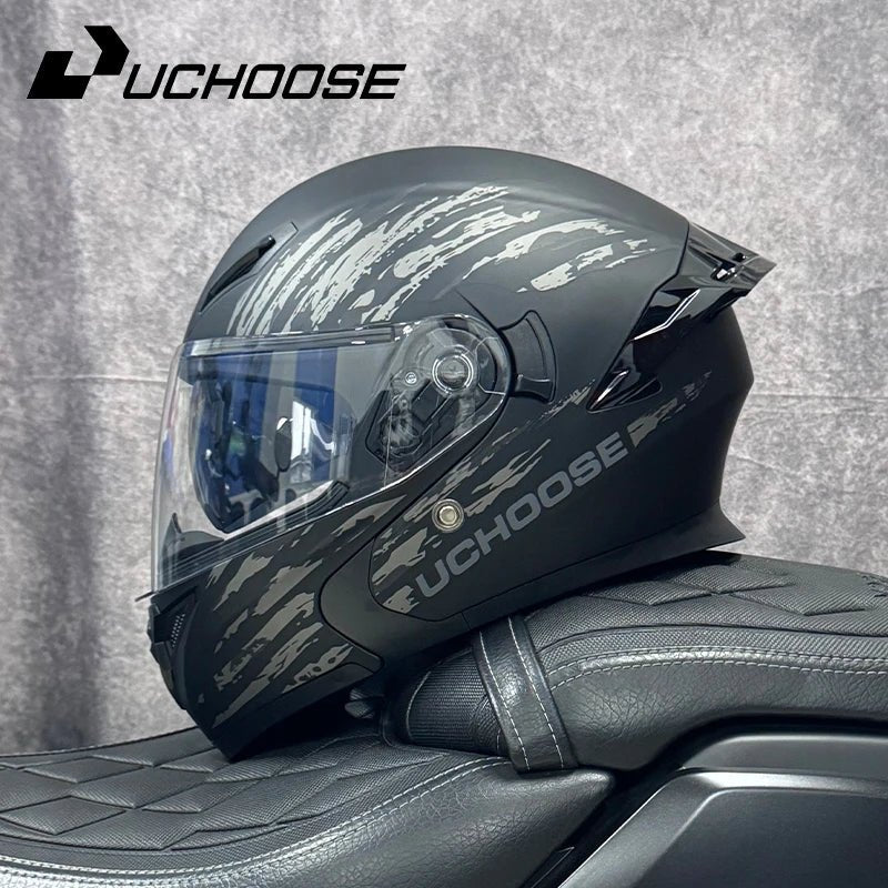 DOT Uchoose casques approuvés Crash moto équipement de protection hommes femmes casque rabattable moto visière Double soleil - FATAONDOT Uchoose casques approuvés Crash moto équipement de protection hommes femmes casque rabattable moto visière Double soleilAccessoires MotoFATAON
