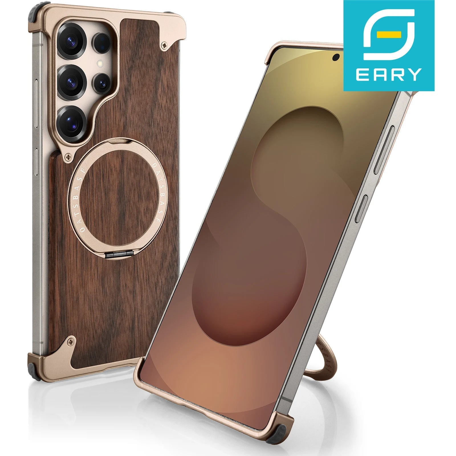 Eary Wood Case pour Galaxy S25 S24 Ultra Avec 360 ° Béquille rotative, housse de protection antichoc, conception en bois Unique sans cadre - FATAONEary Wood Case pour Galaxy S25 S24 Ultra Avec 360 ° Béquille rotative, housse de protection antichoc, conception en bois Unique sans cadreTechnologie IntelligenteFATAON