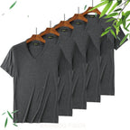 Économie à col en V en viscose de bambou doux pour hommes, maillots de corps blancs confortables, manches courtes, vêtements de fitness d'été, 5 paquets - FATAONÉconomie à col en V en viscose de bambou doux pour hommes, maillots de corps blancs confortables, manches courtes, vêtements de fitness d'été, 5 paquetsMode HommeFATAON