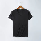 Économie à col en V en viscose de bambou doux pour hommes, maillots de corps blancs confortables, manches courtes, vêtements de fitness d'été, 5 paquets - FATAONÉconomie à col en V en viscose de bambou doux pour hommes, maillots de corps blancs confortables, manches courtes, vêtements de fitness d'été, 5 paquetsMode HommeFATAON