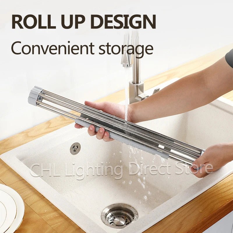 Égouttoir à vaisselle enroulable pour évier, égouttoir à vaisselle en acier inoxydable 304, organisateur de rangement pour assiettes, accessoires de cuisine - FATAONÉgouttoir à vaisselle enroulable pour évier, égouttoir à vaisselle en acier inoxydable 304, organisateur de rangement pour assiettes, accessoires de cuisineSolutions MaisonFATAON