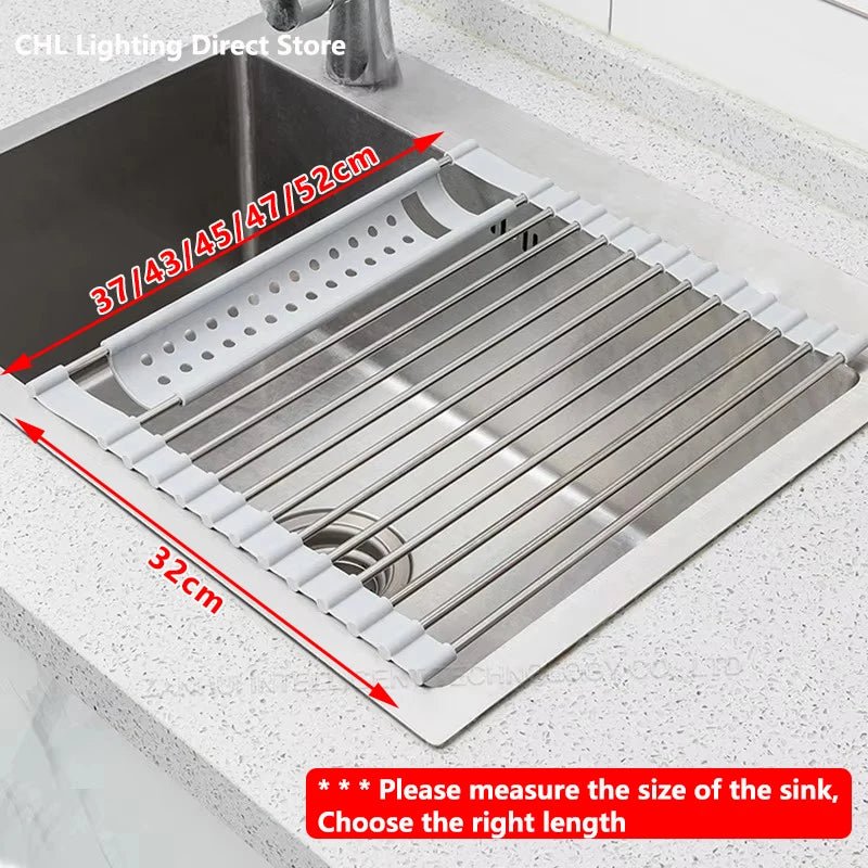 Égouttoir à vaisselle enroulable pour évier, égouttoir à vaisselle en acier inoxydable 304, organisateur de rangement pour assiettes, accessoires de cuisine - FATAONÉgouttoir à vaisselle enroulable pour évier, égouttoir à vaisselle en acier inoxydable 304, organisateur de rangement pour assiettes, accessoires de cuisineSolutions MaisonFATAON