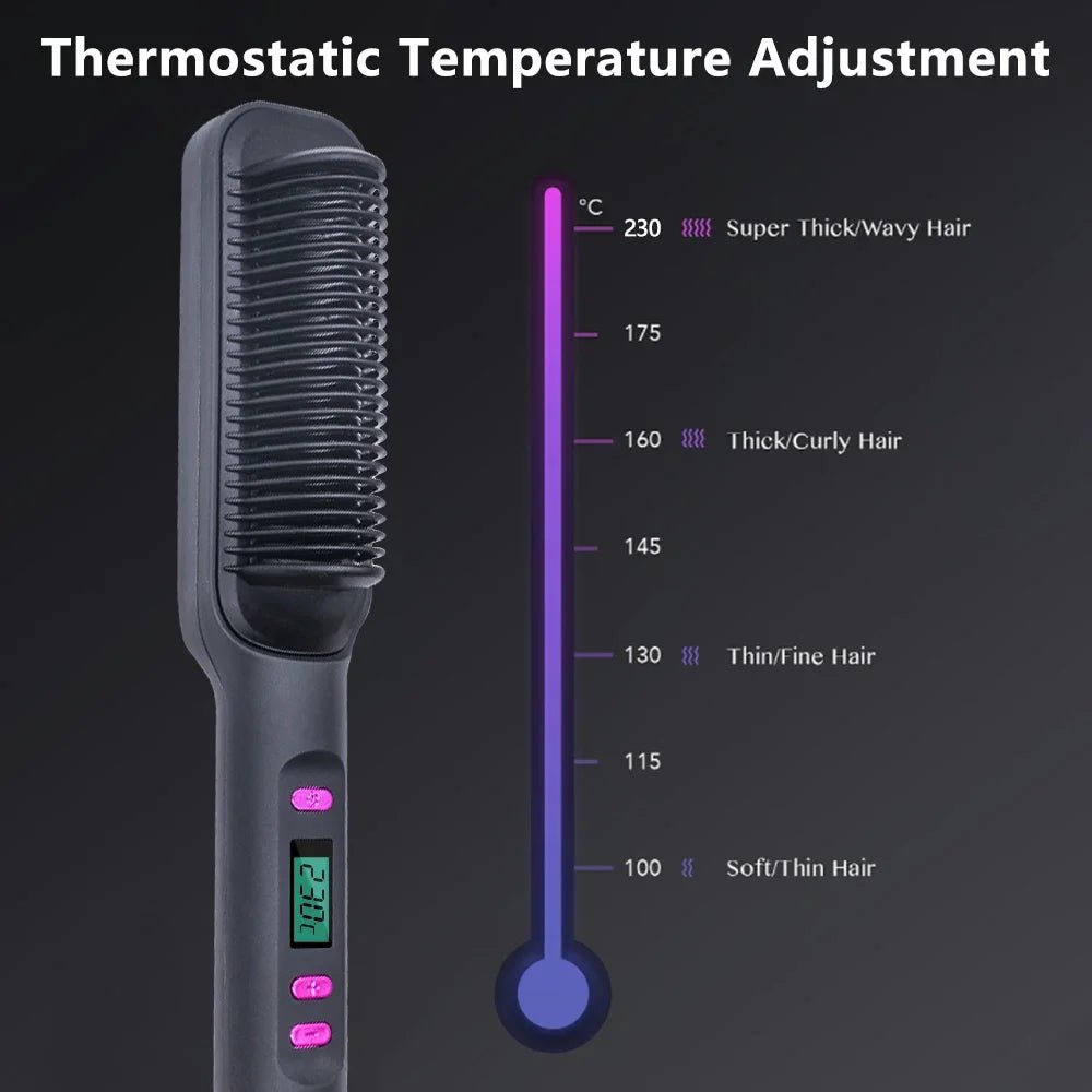Electric Hot Comb Straightening Brush Negative Ion Multifunctional Hair Straightener Anti - Scalding Styling Tool for Dry Blow - dry - FATAONElectric Hot Comb Straightening Brush Negative Ion Multifunctional Hair Straightener Anti - Scalding Styling Tool for Dry Blow - dryMaquillageFATAON