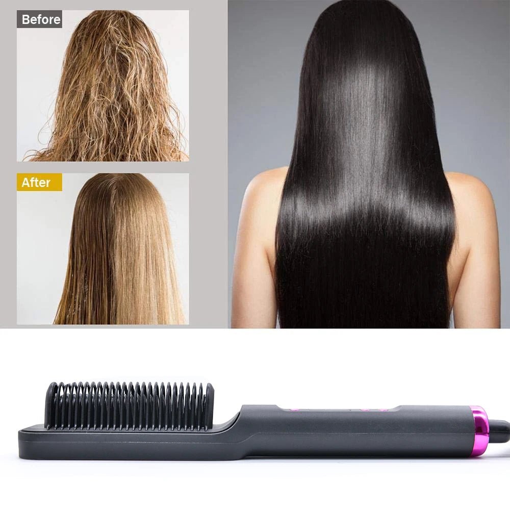 Electric Hot Comb Straightening Brush Negative Ion Multifunctional Hair Straightener Anti - Scalding Styling Tool for Dry Blow - dry - FATAONElectric Hot Comb Straightening Brush Negative Ion Multifunctional Hair Straightener Anti - Scalding Styling Tool for Dry Blow - dryMaquillageFATAON