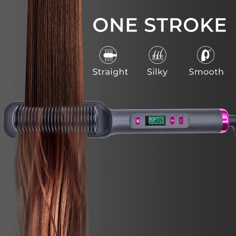 Electric Hot Comb Straightening Brush Negative Ion Multifunctional Hair Straightener Anti - Scalding Styling Tool for Dry Blow - dry - FATAONElectric Hot Comb Straightening Brush Negative Ion Multifunctional Hair Straightener Anti - Scalding Styling Tool for Dry Blow - dryMaquillageFATAON
