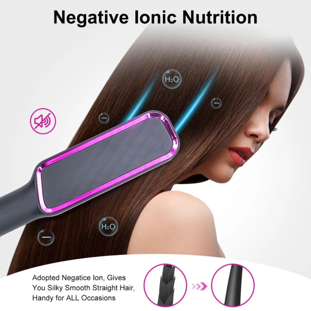 Electric Hot Comb Straightening Brush Negative Ion Multifunctional Hair Straightener Anti - Scalding Styling Tool for Dry Blow - dry - FATAONElectric Hot Comb Straightening Brush Negative Ion Multifunctional Hair Straightener Anti - Scalding Styling Tool for Dry Blow - dryMaquillageFATAON