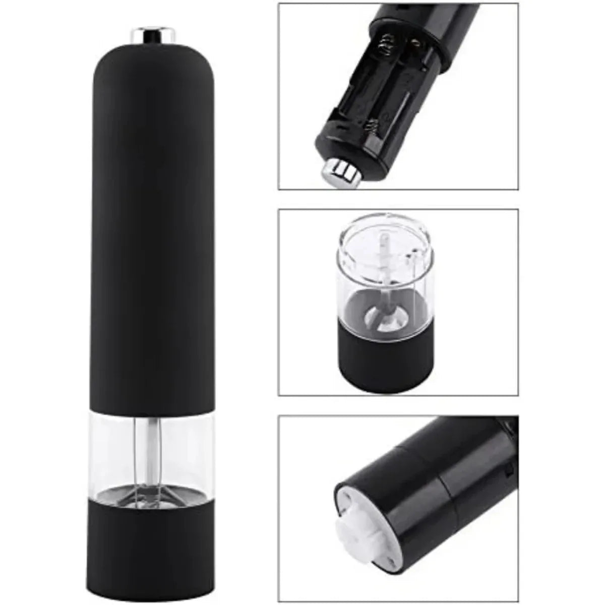 Electric Salt & Pepper Mill Grinder Battery Powered Automatic One Handed Operation with Light and Adjustable Coarseness - FATAONElectric Salt & Pepper Mill Grinder Battery Powered Automatic One Handed Operation with Light and Adjustable CoarsenessBeauté femmeFATAON