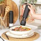 Electric Salt & Pepper Mill Grinder Battery Powered Automatic One Handed Operation with Light and Adjustable Coarseness - FATAONElectric Salt & Pepper Mill Grinder Battery Powered Automatic One Handed Operation with Light and Adjustable CoarsenessBeauté femmeFATAON