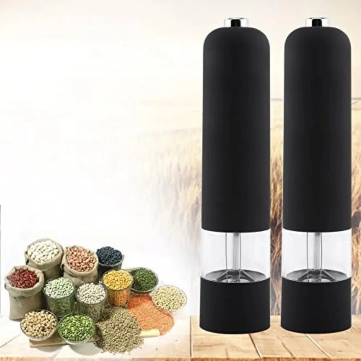 Electric Salt & Pepper Mill Grinder Battery Powered Automatic One Handed Operation with Light and Adjustable Coarseness - FATAONElectric Salt & Pepper Mill Grinder Battery Powered Automatic One Handed Operation with Light and Adjustable CoarsenessBeauté femmeFATAON
