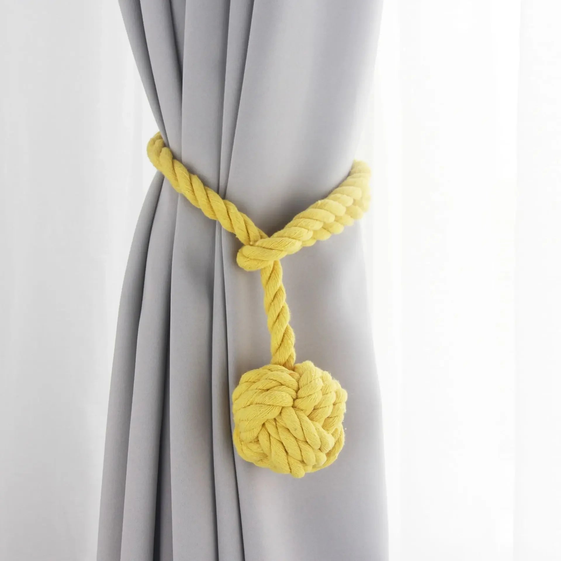 Embrasses de rideaux en corde de coton naturel faites à la main, embout rond, cravate de draperie, décoration de boulangerie, supports de fenêtre, panneaux occultants transparents - FATAONEmbrasses de rideaux en corde de coton naturel faites à la main, embout rond, cravate de draperie, décoration de boulangerie, supports de fenêtre, panneaux occultants transparentsSolutions MaisonFATAON