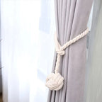 Embrasses de rideaux en corde de coton naturel faites à la main, embout rond, cravate de draperie, décoration de boulangerie, supports de fenêtre, panneaux occultants transparents - FATAONEmbrasses de rideaux en corde de coton naturel faites à la main, embout rond, cravate de draperie, décoration de boulangerie, supports de fenêtre, panneaux occultants transparentsSolutions MaisonFATAON