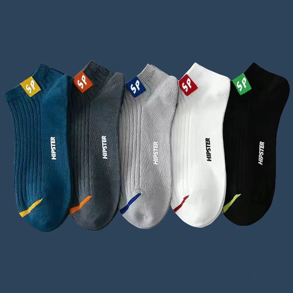 Ensemble de 5 paires de chaussettes de cheville en coton pour hommes, coupe basse, respirantes, douces, confortables, Anti-odeur, absorbant la sueur, chaussettes de Sport pour l'été - FATAONEnsemble de 5 paires de chaussettes de cheville en coton pour hommes, coupe basse, respirantes, douces, confortables, Anti-odeur, absorbant la sueur, chaussettes de Sport pour l'étéMode HommeFATAON