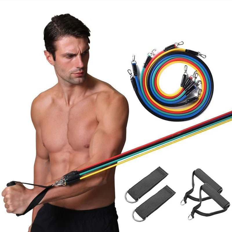 Ensemble de bandes de résistance TPE 11 pièces, bandes de fitness, cordes de traction, bandes d'entraînement élastiques avec ancre de porte, poignées, sac de transport, sangles pour jambes et chevilles - FATAONEnsemble de bandes de résistance TPE 11 pièces, bandes de fitness, cordes de traction, bandes d'entraînement élastiques avec ancre de porte, poignées, sac de transport, sangles pour jambes et chevillesFitness & SportFATAON