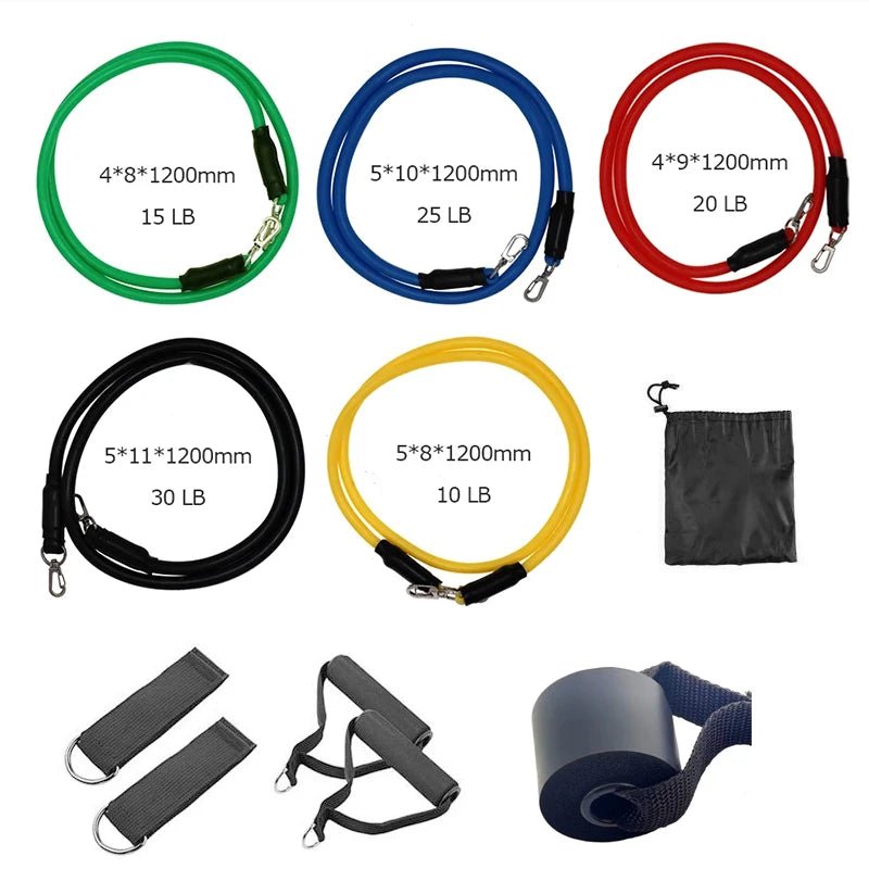 Ensemble de bandes de résistance TPE 11 pièces, bandes de fitness, cordes de traction, bandes d'entraînement élastiques avec ancre de porte, poignées, sac de transport, sangles pour jambes et chevilles - FATAONEnsemble de bandes de résistance TPE 11 pièces, bandes de fitness, cordes de traction, bandes d'entraînement élastiques avec ancre de porte, poignées, sac de transport, sangles pour jambes et chevillesFitness & SportFATAON