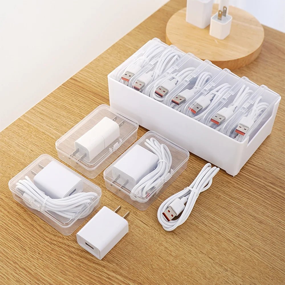 Ensemble de boîtes de rangement de câbles avec 7 boîtes de rangement transparentes, gestion de câbles de bureau polyvalente, organisateur de chargeur, rangement de bijoux - FATAONEnsemble de boîtes de rangement de câbles avec 7 boîtes de rangement transparentes, gestion de câbles de bureau polyvalente, organisateur de chargeur, rangement de bijouxSolutions MaisonFATAON