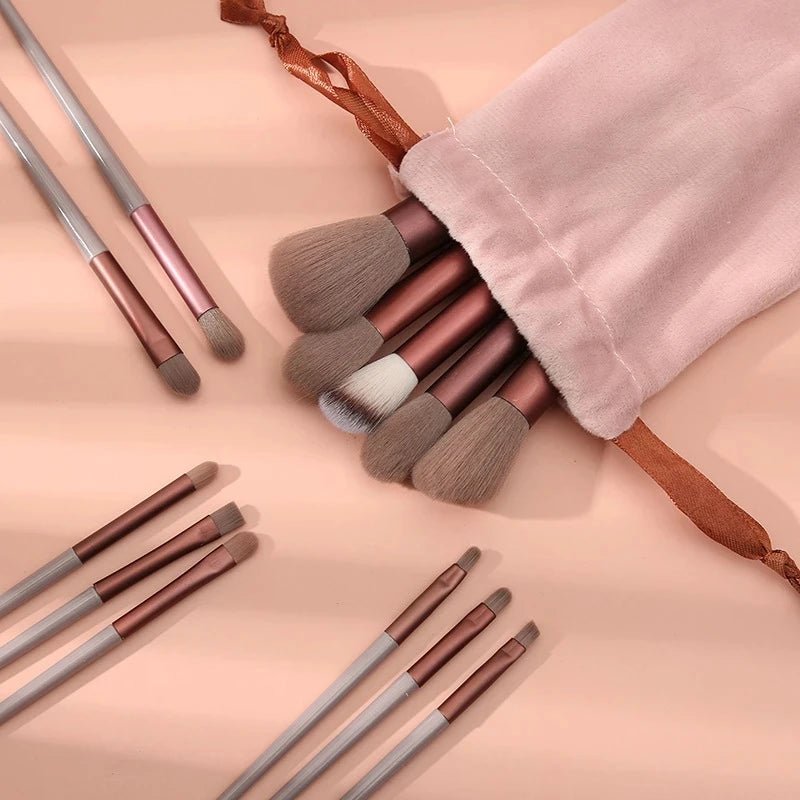 Ensemble de pinceaux de maquillage doux pour femmes, fard à barrage, fond de teint, pinceau cosmétique, fard à joues, beauté, sac à outils de maquillage, 13 pièces - FATAONEnsemble de pinceaux de maquillage doux pour femmes, fard à barrage, fond de teint, pinceau cosmétique, fard à joues, beauté, sac à outils de maquillage, 13 piècesBeauté femmeFATAON