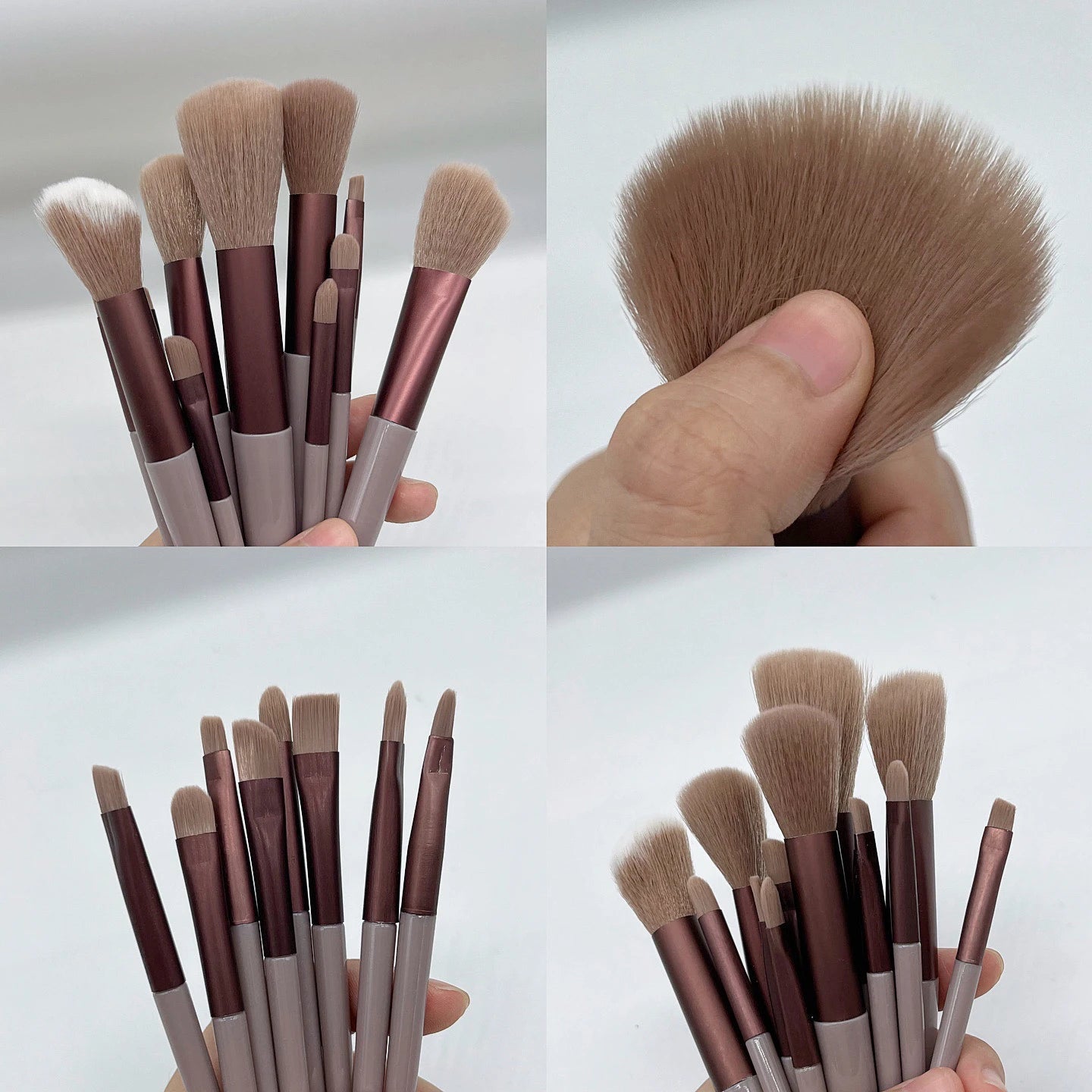 Ensemble de pinceaux de maquillage doux pour femmes, fard à barrage, fond de teint, pinceau cosmétique, fard à joues, beauté, sac à outils de maquillage, 13 pièces - FATAONEnsemble de pinceaux de maquillage doux pour femmes, fard à barrage, fond de teint, pinceau cosmétique, fard à joues, beauté, sac à outils de maquillage, 13 piècesBeauté femmeFATAON