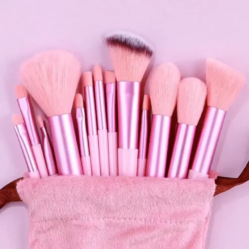Ensemble de pinceaux de maquillage doux pour femmes, fard à barrage, fond de teint, pinceau cosmétique, fard à joues, beauté, sac à outils de maquillage, 13 pièces - FATAONEnsemble de pinceaux de maquillage doux pour femmes, fard à barrage, fond de teint, pinceau cosmétique, fard à joues, beauté, sac à outils de maquillage, 13 piècesBeauté femmeFATAON