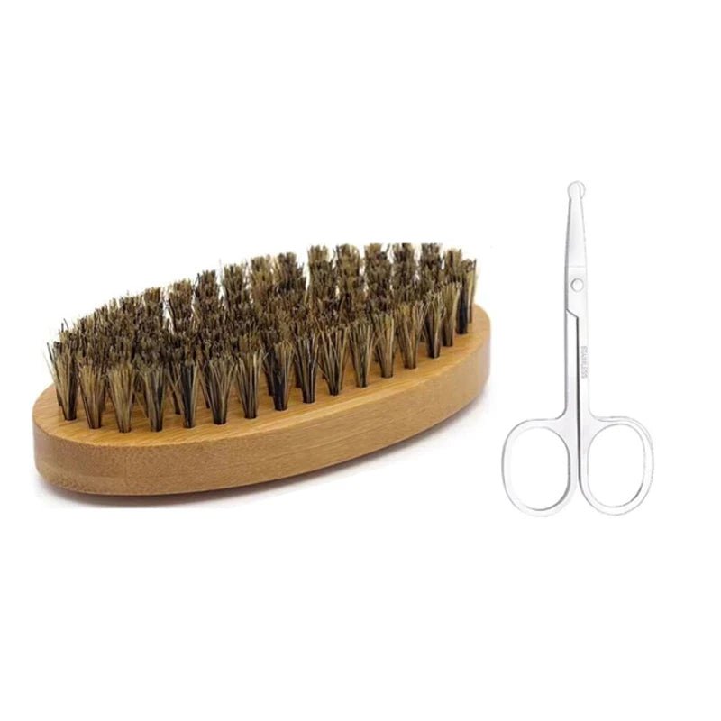 Ensemble de pinceaux de rasage portables pour hommes, poils de sanglier, barbier, brosse à barbe naturelle, peigne, ciseaux pour livres qualifiée aux, outil de coiffage - FATAONEnsemble de pinceaux de rasage portables pour hommes, poils de sanglier, barbier, brosse à barbe naturelle, peigne, ciseaux pour livres qualifiée aux, outil de coiffageBeauté HommeFATAON