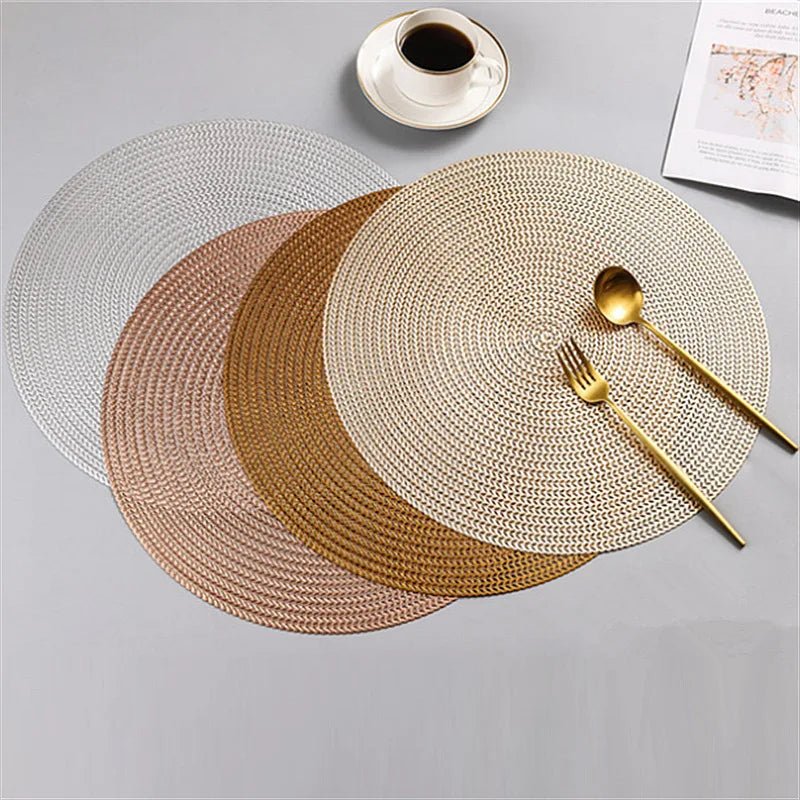 Ensemble de sets de table ronds de 15 pouces, lavables, faciles à nettoyer, essuyables, antidérapants, résistants à la chaleur, pour table à manger, pour fête de mariage - FATAONEnsemble de sets de table ronds de 15 pouces, lavables, faciles à nettoyer, essuyables, antidérapants, résistants à la chaleur, pour table à manger, pour fête de mariageSolutions MaisonFATAON