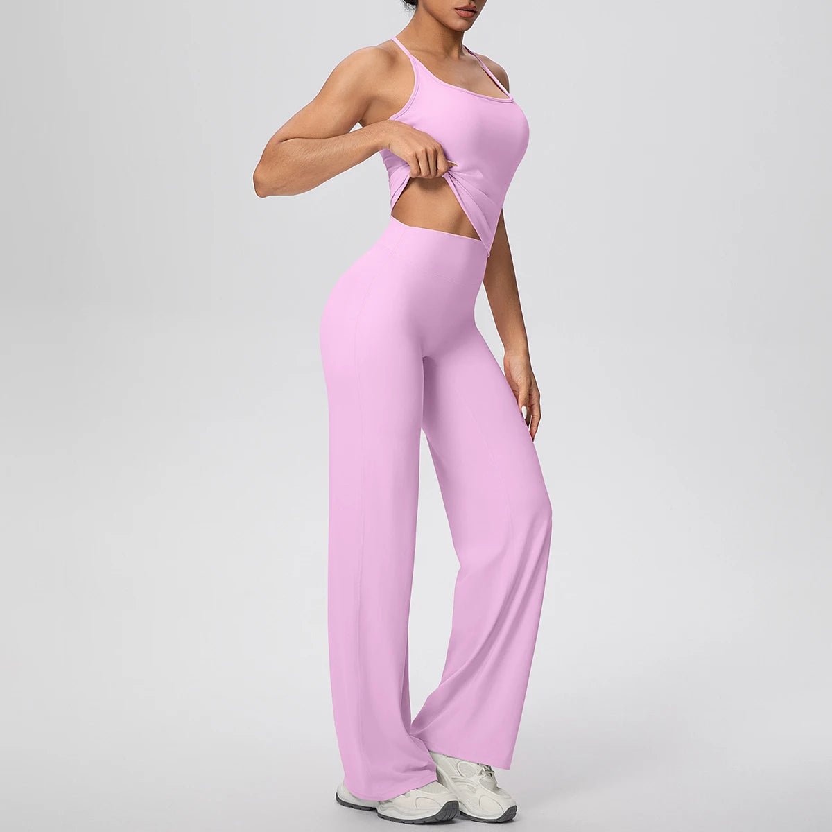 Ensemble de sport et Yoga pour femmes, 2 pièces, couleur unie, Slim, décontracté, gilet en forme de I avec coussinet de poitrine, séchage rapide, taille haute, pleine longueur - FATAONEnsemble de sport et Yoga pour femmes, 2 pièces, couleur unie, Slim, décontracté, gilet en forme de I avec coussinet de poitrine, séchage rapide, taille haute, pleine longueurMode FemmeFATAON