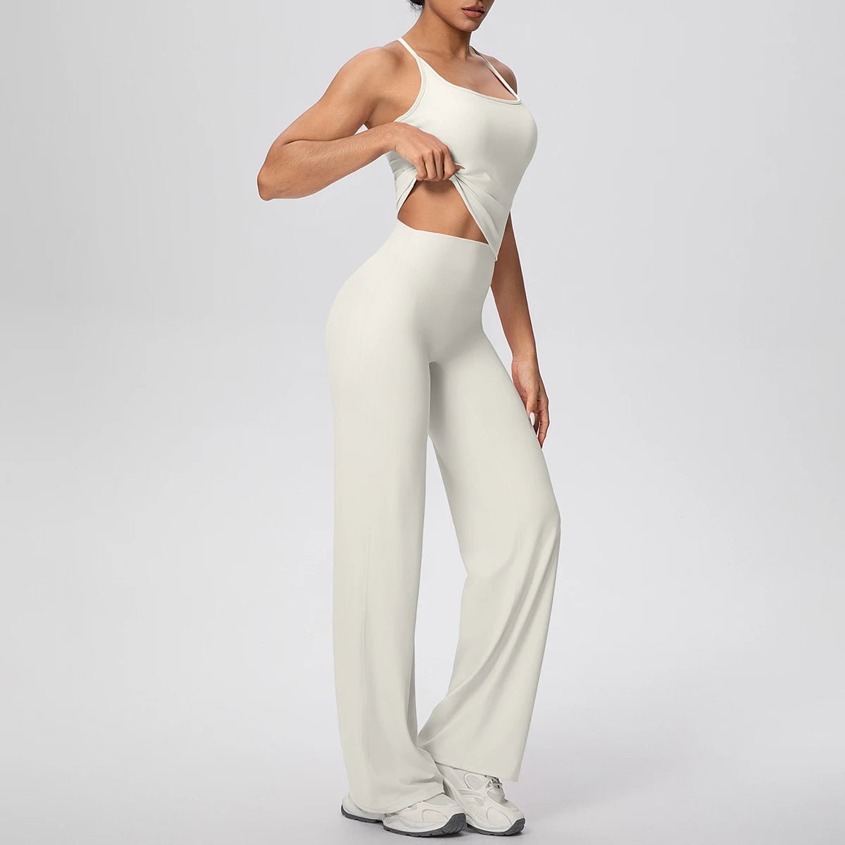 Ensemble de sport et Yoga pour femmes, 2 pièces, couleur unie, Slim, décontracté, gilet en forme de I avec coussinet de poitrine, séchage rapide, taille haute, pleine longueur - FATAONEnsemble de sport et Yoga pour femmes, 2 pièces, couleur unie, Slim, décontracté, gilet en forme de I avec coussinet de poitrine, séchage rapide, taille haute, pleine longueurMode FemmeFATAON