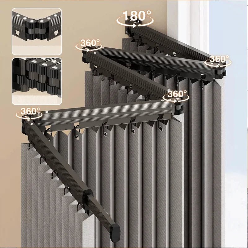 Ensemble de tringles à rideaux de douche pliables, cloison de salle de bain Invisible, étanche, haut de gamme, séparation sèche et humide, Protection des yeux incluse - FATAONEnsemble de tringles à rideaux de douche pliables, cloison de salle de bain Invisible, étanche, haut de gamme, séparation sèche et humide, Protection des yeux incluseSolutions MaisonFATAON
