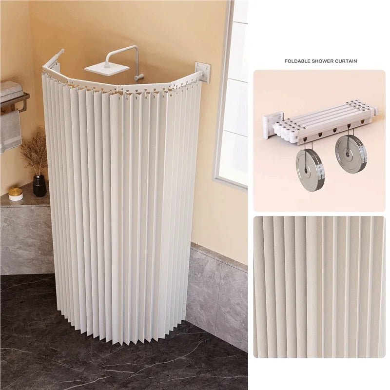 Ensemble de tringles à rideaux de douche pliables, cloison de salle de bain Invisible, étanche, haut de gamme, séparation sèche et humide, Protection des yeux incluse - FATAONEnsemble de tringles à rideaux de douche pliables, cloison de salle de bain Invisible, étanche, haut de gamme, séparation sèche et humide, Protection des yeux incluseSolutions MaisonFATAON