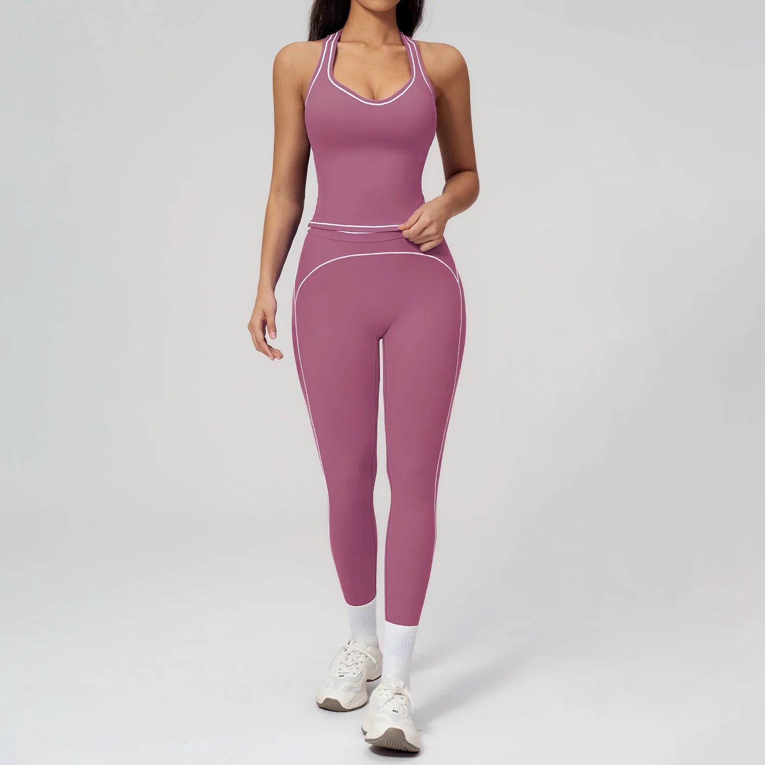 Ensemble de yoga 2 pièces pour femme, tenue de sport, vêtements de gym, ensemble soutien-gorge de sport et pantalon de course, vêtements de yoga et de sport pour femme - FATAONEnsemble de yoga 2 pièces pour femme, tenue de sport, vêtements de gym, ensemble soutien-gorge de sport et pantalon de course, vêtements de yoga et de sport pour femmeMode FemmeFATAON