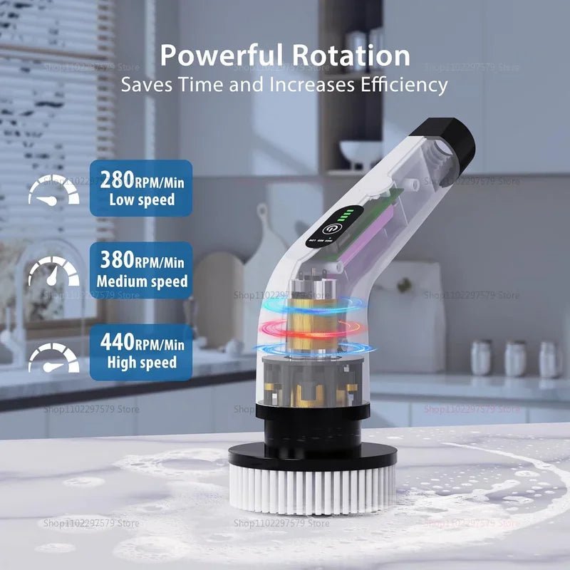 Épurateur électrique 9 en 1, brosse de nettoyage sans fil, douche, poignée d'extension réglable, étanche pour baignoire, carrelage et sol - FATAONÉpurateur électrique 9 en 1, brosse de nettoyage sans fil, douche, poignée d'extension réglable, étanche pour baignoire, carrelage et solSolutions MaisonFATAON