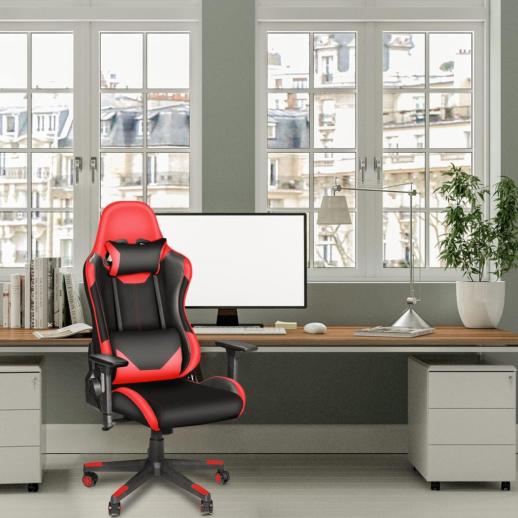 Ergonomic High Back Gaming Chair 400Lbs, Office Chair Computer Chair with Headrest Lumbar Support, Video Gaming Chair for Teens with Adjustable Armrest（Red） - Fix & GoErgonomic High Back Gaming Chair 400Lbs, Office Chair Computer Chair with Headrest Lumbar Support, Video Gaming Chair for Teens with Adjustable Armrest（Red）Fix & Go