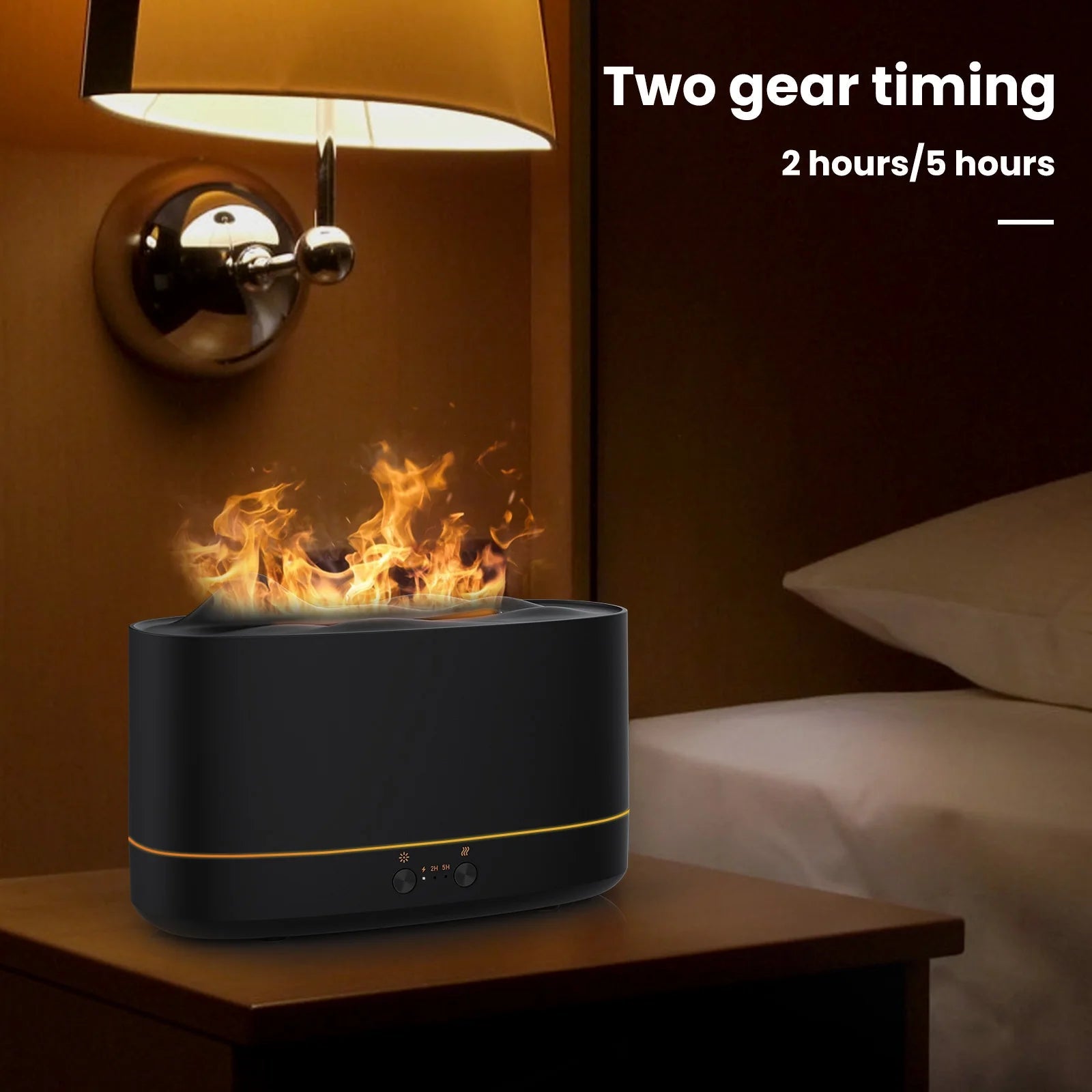Essential Oil Diffuser, 7 Color Flame Diffuser Humidifier, 200Ml Time Setting for Home, Room, Black - Fix & GoEssential Oil Diffuser, 7 Color Flame Diffuser Humidifier, 200Ml Time Setting for Home, Room, BlackFix & Go
